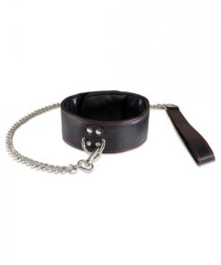 Sultra Lambskin 2 inches Collar With 24 inches Chain Black