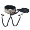 Spartacus Faux Leather Collar & Leash Black Nipple Clamps Gold