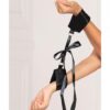 Satin Elastic Cuffs D-ring & Satin Ribbon Tie Black O/s