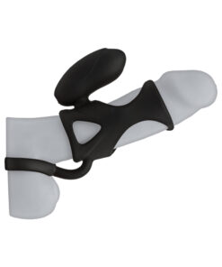 Kink Vibrating Silicone Cock Cage With Ball Strap Black