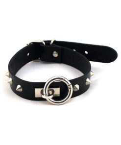 Rouge O-ring Studded Collar (thinner) Black