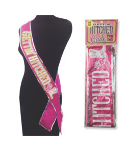 Gettin Hitched Glow In The Dark Sash Pink