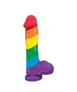 Rainbow Pumped Silicone Dildo 9.4 inches