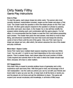Dirty Nasty Filthy Card Game