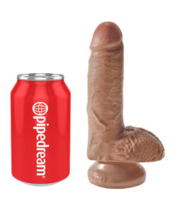 King Cock 7 inches Cock with Balls Tan Dildo