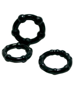 Shibari Triton Enhancement Pleasure Rings With Knubbs 3pk Black