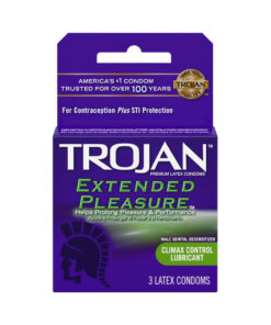 Trojan Extended Pleasure Latex Condom Box Of 3