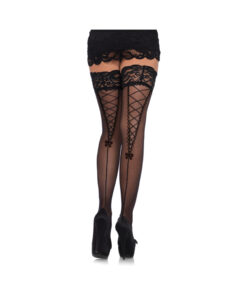 Stay Up Lace Top Sheer Thigh Highs O/s Black