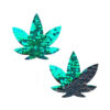 Neva Nude Pasties Pot Leaf Sequin Green To Black