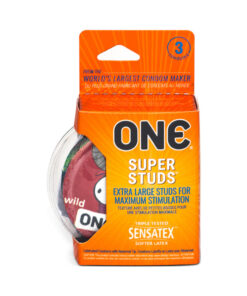 One Super Studs Latex Condoms 3 Pack