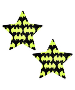 Neva Nude Pasty Star Neon Batman Signal Glitter Black