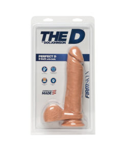 The D The Perfect D 8 inches Dildo with Balls Beige