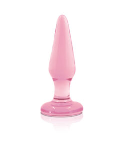 Crystal Glass Tapered Butt Plug Small Pink
