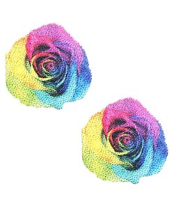 Neva Nude Pasties Rainbow Pride Rose Glitter Velvet