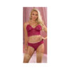 Magic Silk Cranberrycrush Bra & Crotchless Panty Cra L/xl