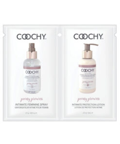 Coochy Peony Prowess Duo Foil Display Intimate Feminine Spray 0.9oz Intimate Protection Lotion 0.2oz
