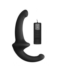 Vibrating Silicone Strapless Strap On Black