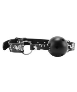 Breathable Ball Gag Love Street Art Fashion Black