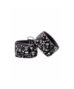 Ouch! Printed Ankle Cuffs - Love Street Art Fasion - Black