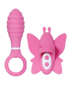 Evolved Double Date Couples Toy Vibrating Butt Plug Vibrating Butterfly Clit Stimulator10 Functions