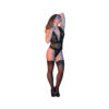 Magic Silk Sexy Time Deep Plunge Halter Teddy Black Lx