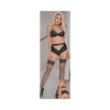 Magic Silk Liquid Onyx Bra & Crotchless Panty Black Sm
