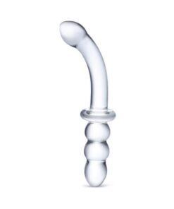 8"  Ribbed G-Spot Glass Dildo