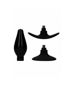 Interchangeable Butt Plug Set - Rounded Medium - Black