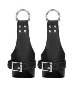 Ouch! Pain - Calf Leather Suspension Wrist Bondage Handcuffs