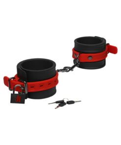 Kink By Doc Johnson Silicone Ankle Cuffs Black&red