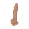 Fleshstixxx 7in Silicone Dildo With Balls Latte