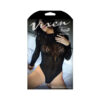 Vixen Wicked Game High High Neck Long Sleeve Lace Bodystocking L/xl Black