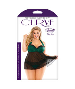 Sonia Halter/tie/babydoll/panty Green 3x/4