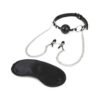 Lux Fetish Breathable Gag With Nipple Clamp