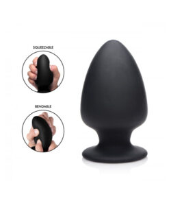 Squeezable Large Anal Plug - Black