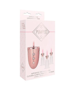 Automatic Rechargeable Clitoral & Nipple Pump Set - Medium - Pink