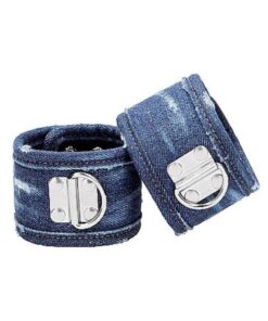 Ouch! Denim Ankle Cuffs - Roughened Denim Style - Blue