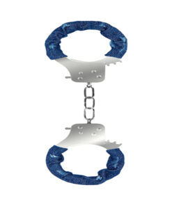 Ouch! Denim Metal Handcuffs - Roughened Denim Style - Blue