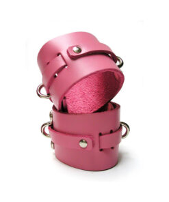 Kinklab Pink Bound Leather Wrist Cuffs