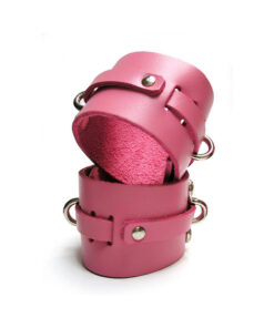 Kinklab Pink Bound Leather Ankle Cuffs