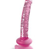 Icicles No. 86 - Glass Suction Cup Dildo - Pink