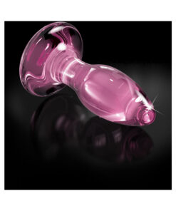 Icicles No. 90 - Glass Suction Cup Anal Plug - Pink