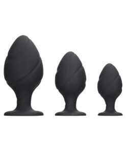 Ouch Swirled Butt Plug Set Black
