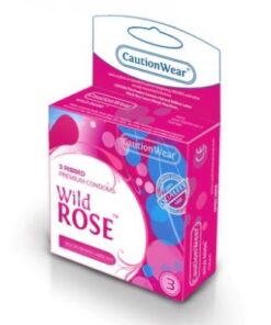 Wild Rose Ribbed Lubricated Condoms 3Pk