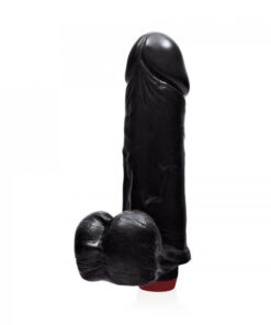 Thick Cock with Balls & Vibe Black 9 inches
