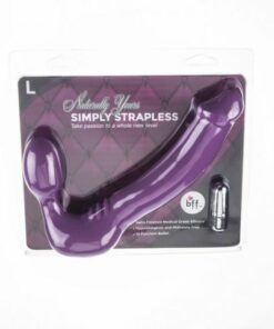 Simply Vibrating Strapless Strap On Large Purple