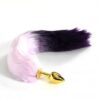 Tailz Silicone Plug Small 2 Tone Faux Fur Fox Purple