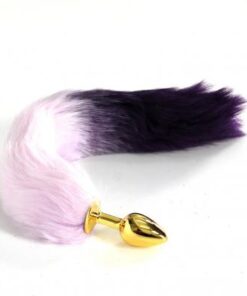 Tailz Silicone Plug Small 2 Tone Faux Fur Fox Purple