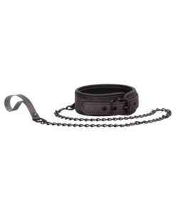 Ouch! Ouch - Elegant Collar With Leash - Titanium Grey