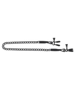 Spartacus Blackline Nipple Clamps Adjustable Rubber Tipped Pinchers